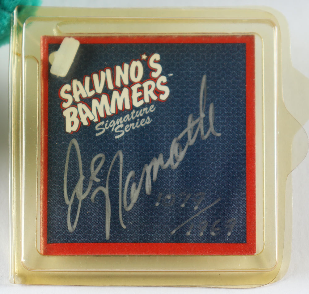 Joe Namath Signed (PSA) "Salvino's Bammers" Tag On Bear  -  LE # / 1969