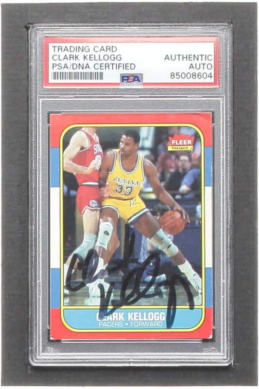 Clark Kellogg Signed 1986-87 Fleer #58 (PSA)