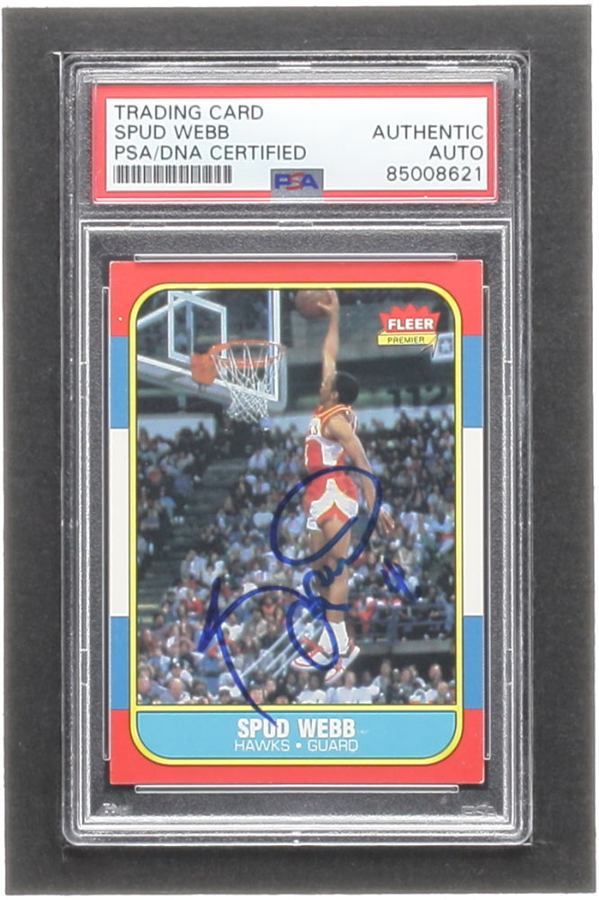 Spud Webb Signed 1986-87 Fleer  RC #120 (PSA) - Rookie Card