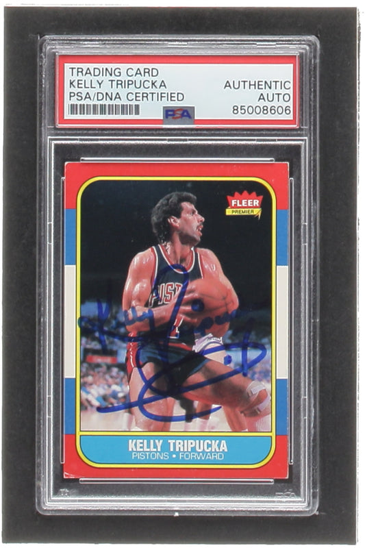 Kelly Tripucka Signed 1986-87 Fleer #115 (PSA)