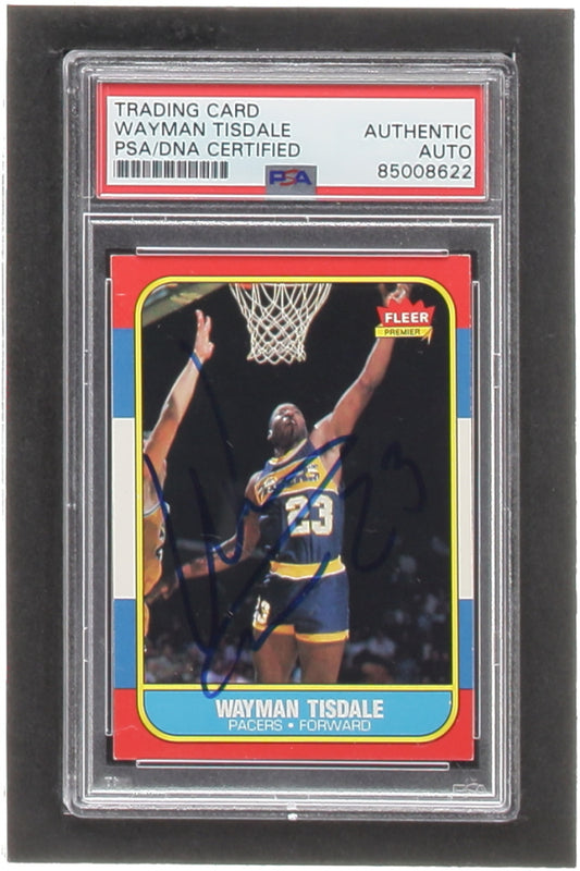 Wayman Tisdale Signed 1986-87 Fleer #113 RC (PSA) - Rookie Card