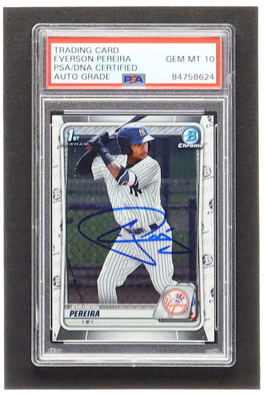 Everson Pereira Signed 2020 Bowman Chrome Prospects #BCP51 RC (PSA | Autograph Graded PSA 10) - Rookie Card