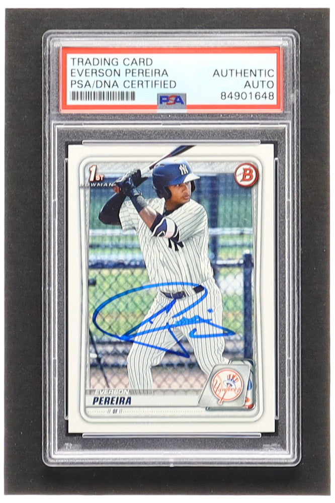 Everson Pereira Signed 2020 Bowman Prospects #BP51 RC (PSA)  -  Rookie Card