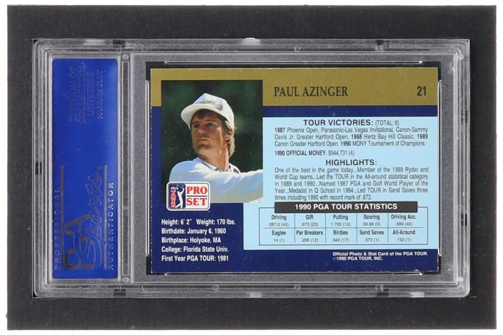 Paul Azinger Signed 1990 Pro Set #21 RC (PSA) - Rookie Card