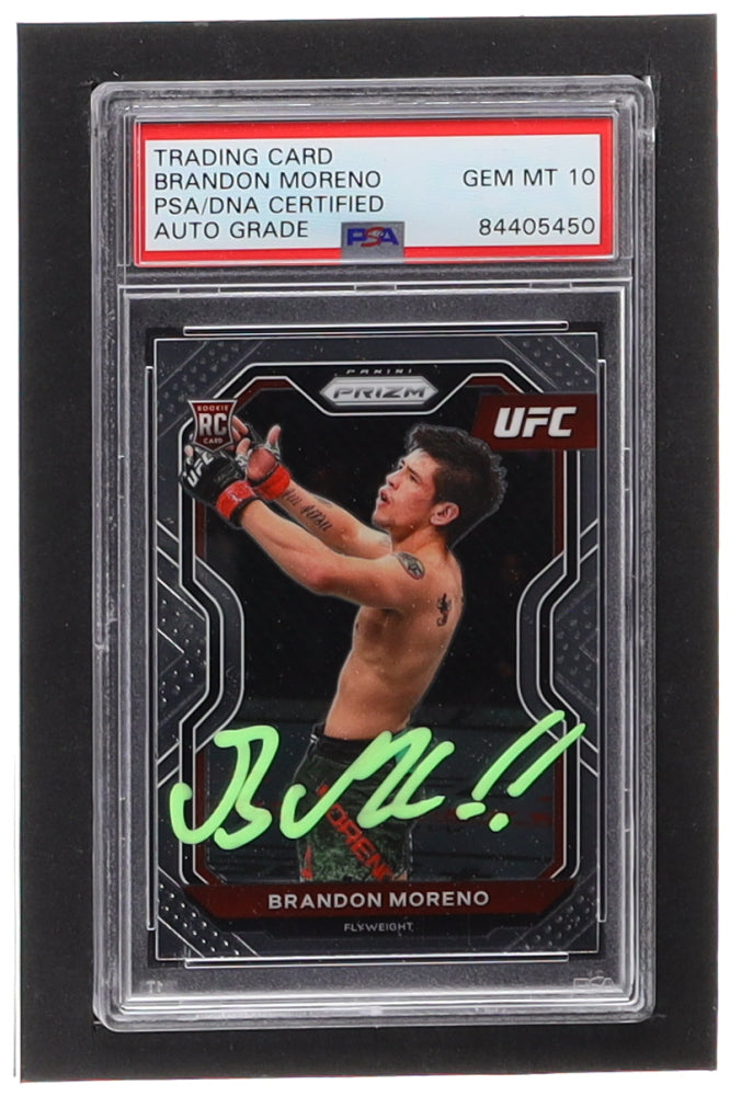 Brandon Moreno Signed 2021 Panini Prizm UFC #38 RC (PSA | Autograph Graded PSA 10) - Rookie Card