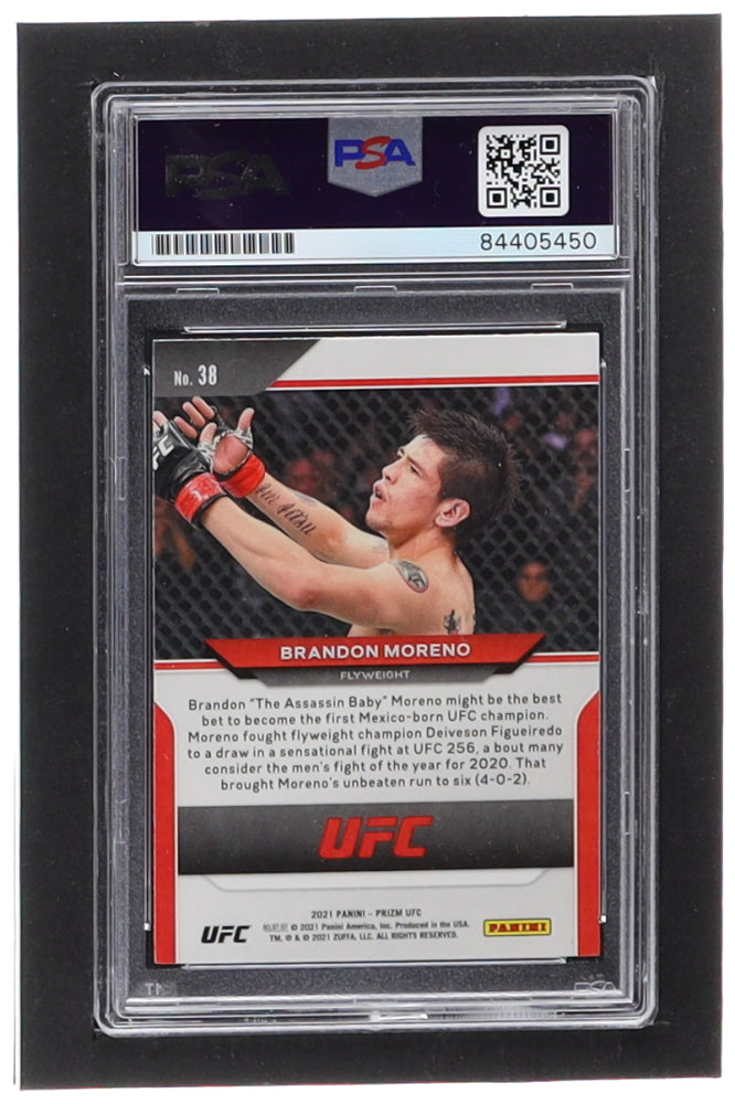 Brandon Moreno Signed 2021 Panini Prizm UFC #38 RC (PSA | Autograph Graded PSA 10) - Rookie Card