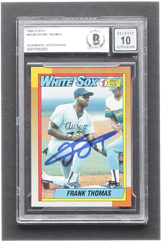 Frank Thomas Signed 1990 Topps #414B RC (BGS | Autograph Graded BGS 10) - Rookie Card