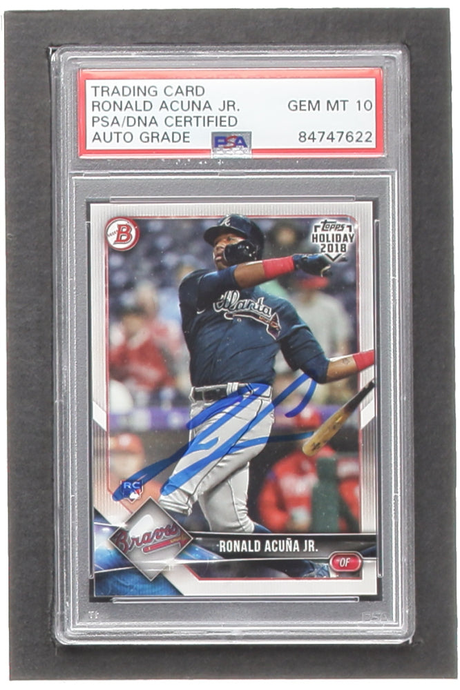 Ronald Acuna Jr. Signed 2018 Topps Bowman Holiday #THRAJ RC (PSA | Auto 10) -  Rookie Card