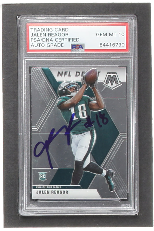 Jalen Reagor Signed 2020 Panini Mosaic #271 DEB RC (PSA | Auto 10) - Rookie Card