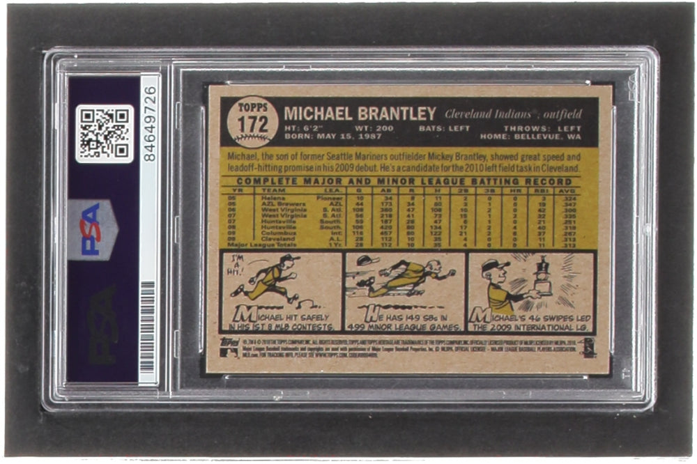 Michael Brantley Signed 2010 Topps Heritage #172 RC (PSA | Auto 10) - Rookie Card