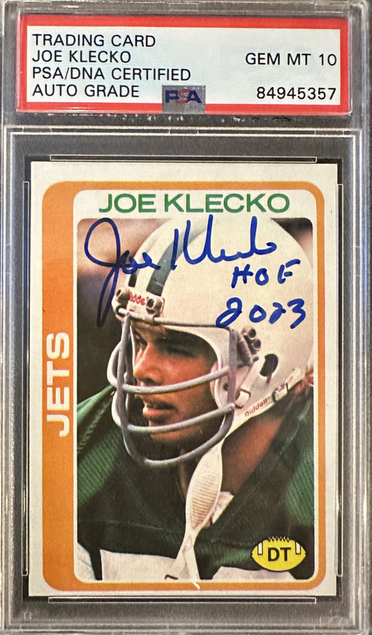 Joe Klecko Signed 1978 Topps #287 RC Inscribed "HOF 2023" (PSA Auto 10) - Rookie Card