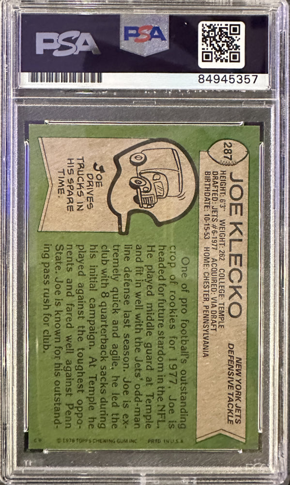 Joe Klecko Signed 1978 Topps #287 RC Inscribed "HOF 2023" (PSA Auto 10) - Rookie Card