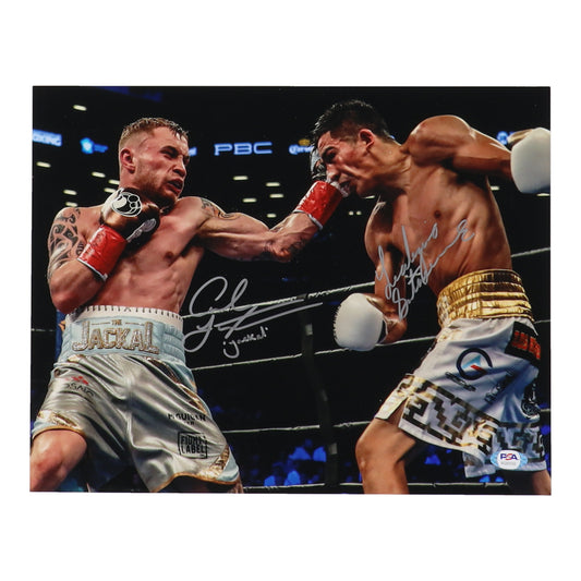 Leo Santa Cruz & Carl Frampton Signed (PSA) 11x14 Photo Inscribed "Jackal"