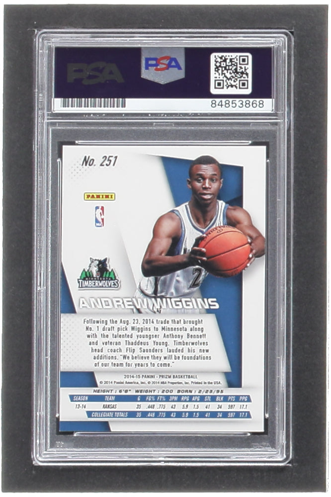 Andrew Wiggins Signed 2014-15 Panini Prizm #251 RC (PSA) - Rookie Card