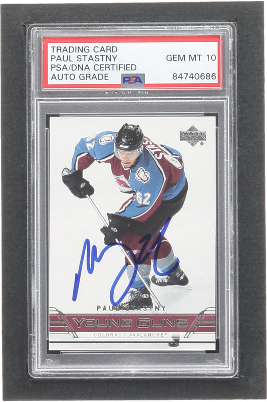 Paul Stastny Signed 2006-07 Upper Deck #207 YG RC (PSA | Autograph Graded 10) - Rookie Card