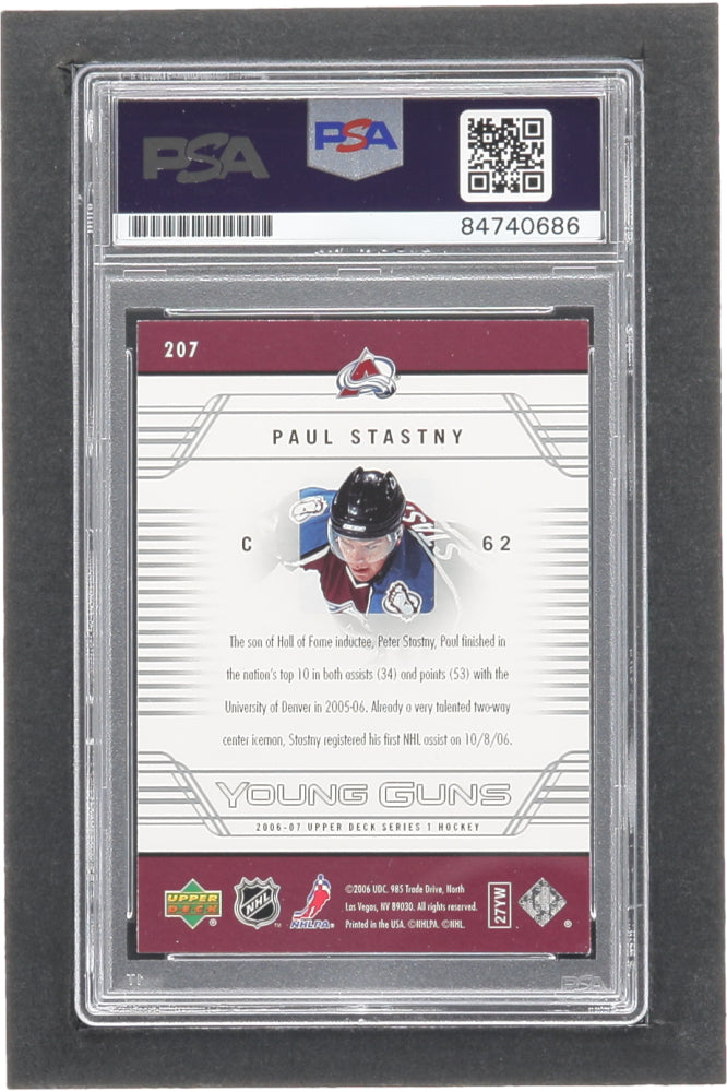 Paul Stastny Signed 2006-07 Upper Deck #207 YG RC (PSA | Autograph Graded 10) - Rookie Card