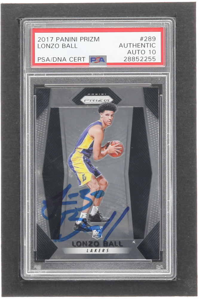 Lonzo Ball Signed 2017-18 Panini Prizm #289 RC (PSA | Auto 10) - Rookie Card