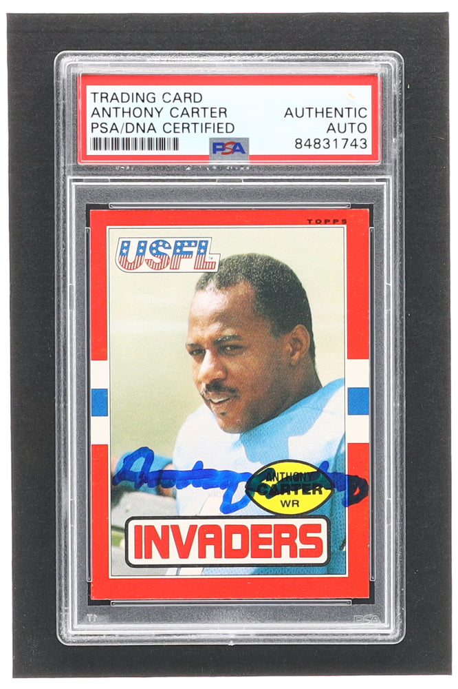 Anthony Carter Signed 1985 Topps USFL #92 RC (PSA) Rookie Card