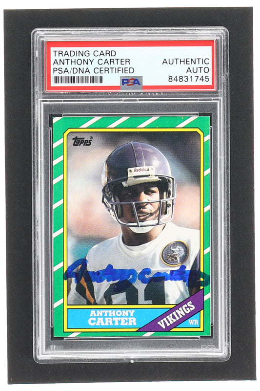 Anthony Carter Signed 1986 Topps #297 RC (PSA) Rookie Card