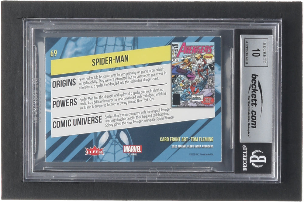 Andrew Garfield Signed Spider-Man 2022 Fleer Ultra Avengers #69 Inscribed "Spiderman" (BGS | Autograph Graded 10)