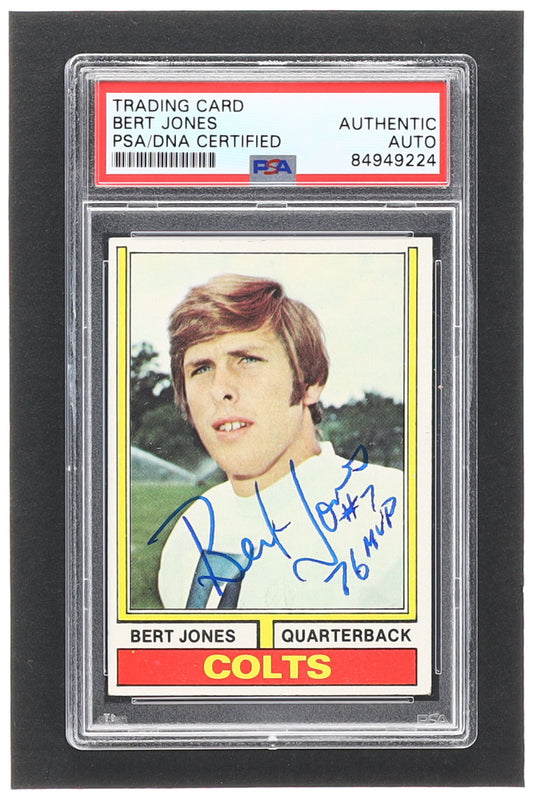 Bert Jones Signed 1974 Topps #524 RC Inscribed "76 MVP" (PSA) - Rookie Card