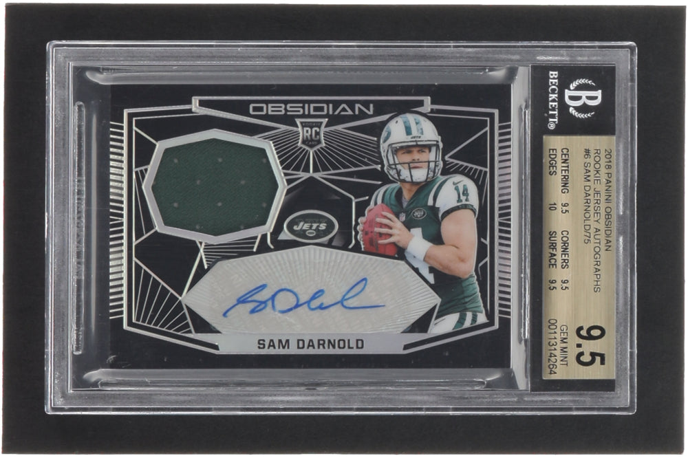 Sam Darnold 2018 Panini Obsidian Rookie Jersey Autographs #6 RC #73/75 (BGS 9.5 | Autograph Graded BGS 10) - Rookie Card