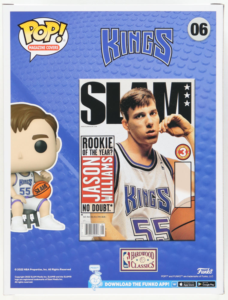 Jason Williams Signed (Beckett) Kings #55 NBA SLAM Funko Pop! Cover Vinyl Figure - Beckett Witnessed