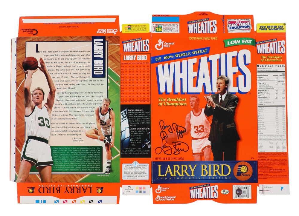 Larry Bird Signed (Beckett) Wheaties Commemorative Edition Cereal Box