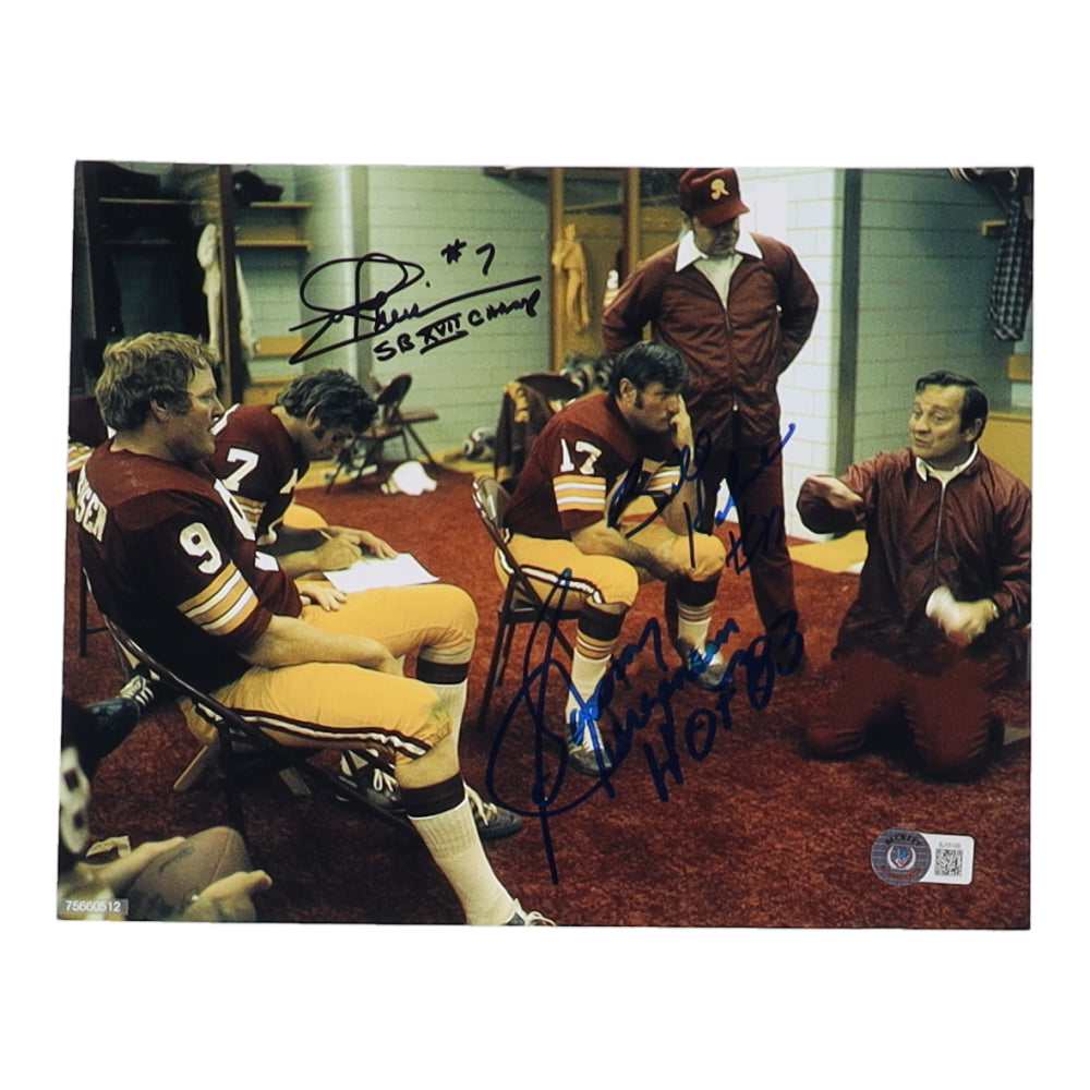 Sonny Jurgensen, Billy Kilmer & Joe Theismann Signed (Beckett) Redskins 8x10 Photo Inscribed "HOF 83" & "SB XVII Champ"