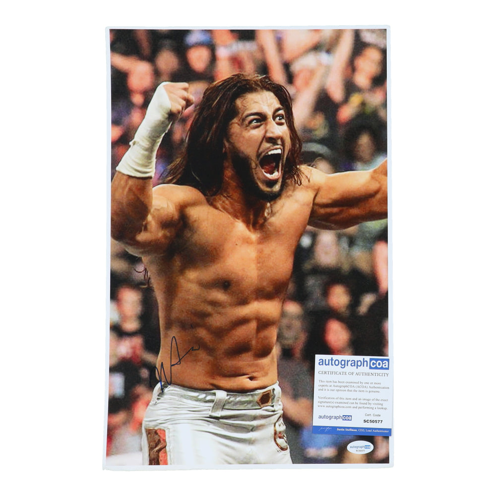 Mustafa Ali Signed WWE 11x17 Photo (ACOA)