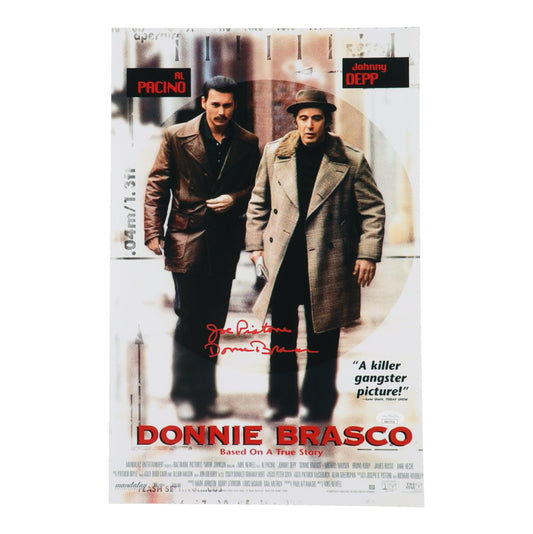 Joe Pistone Signed (JSA) "Donnie Brasco" 11x17 Poster Inscribed "Donnie Brasco" - JSA Witnessed