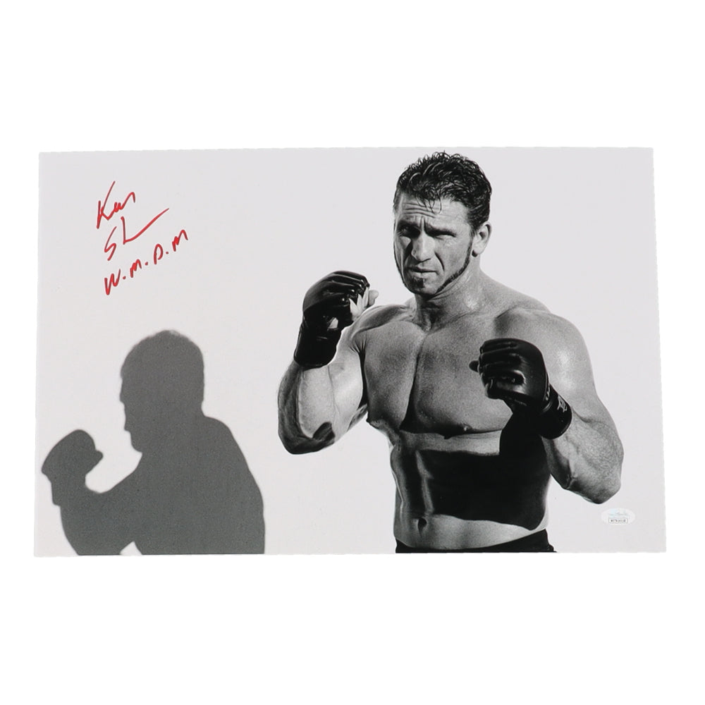 Ken Shamrock Signed (JSA) WWE 12x18 Photo - JSA Witnessed