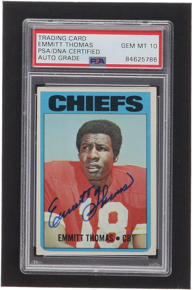 Emmitt Thomas Signed 1972 Topps #157 RC (PSA | Auto 10) - Rookie Card