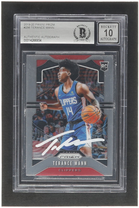 Terance Mann Signed 2019-20 Panini Prizm #296 RC (BGS | Auto Grade 10) - Rookie Card