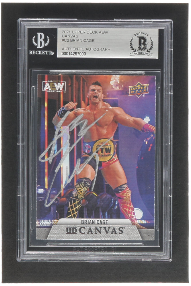 Brian Cage Signed 2021 Upper Deck AEW Canvas #C2 (BGS)