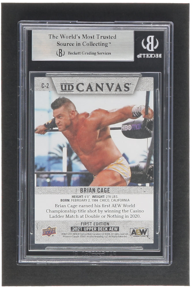 Brian Cage Signed 2021 Upper Deck AEW Canvas #C2 (BGS)