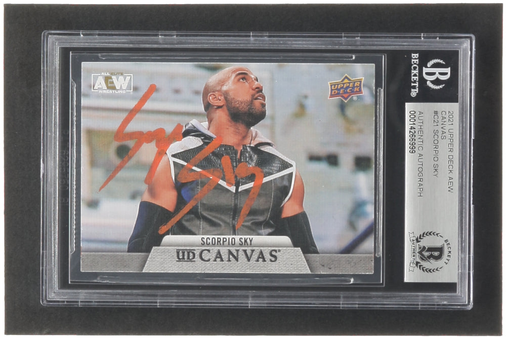 Scorpio Sky Signed 2021 Upper Deck AEW Canvas #C21 (BGS)