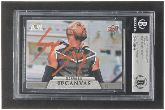 Scorpio Sky Signed 2021 Upper Deck AEW Canvas #C21 (BGS)