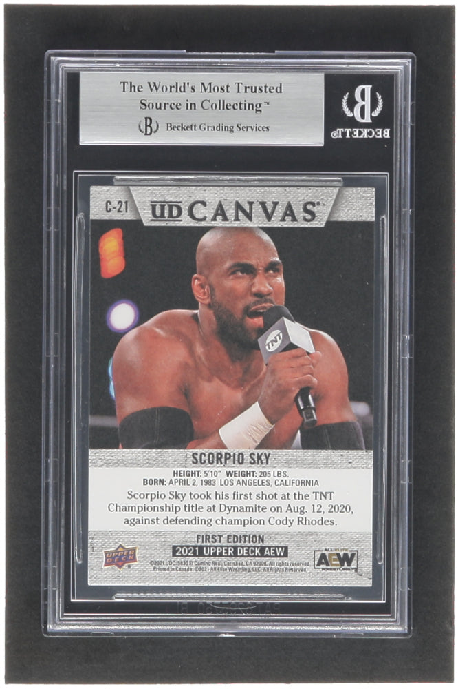 Scorpio Sky Signed 2021 Upper Deck AEW Canvas #C21 (BGS)