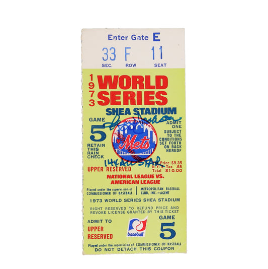 Reggie Jackson Signed (JSA) 1973 World Series Original Ticket Inscribed "14x All-Star"