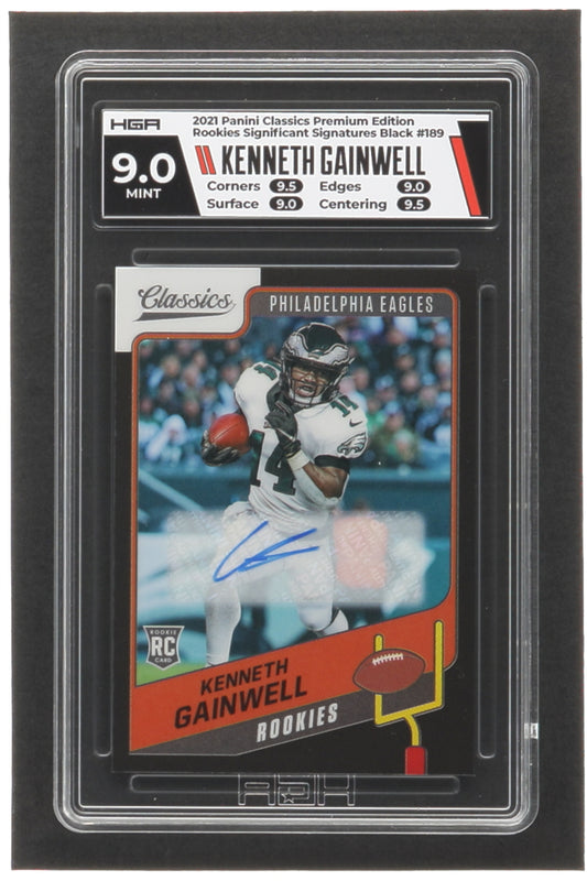 Kenneth Gainwell 2021 Classics Significant Signatures Black #189 RC #1/1 (HGA 9 | Autograph Grade 10) - Rookie Card | Serially Numbered #1 / 1