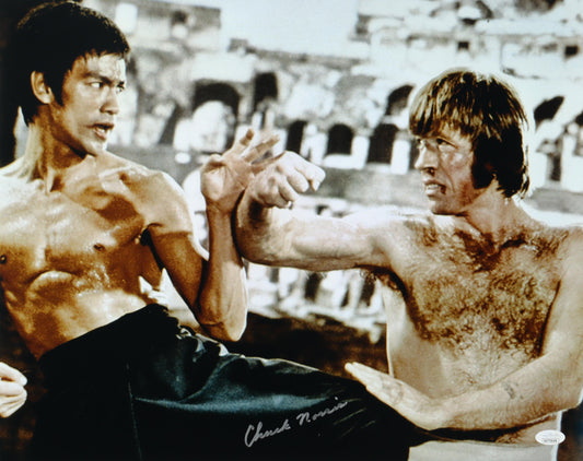 Chuck Norris Signed (JSA) "The Way of the Dragon" 16x20 Photo - JSA Witnessed