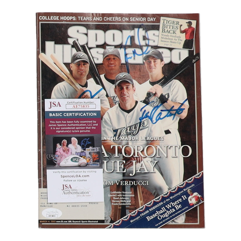 Vernon Wells, Reed Johnson & Frank Catalanotto Signed (JSA) 2005 "Sports Illustrated" Magazine