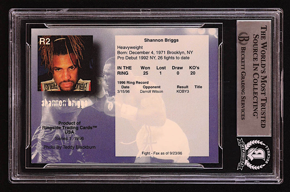 Shannon Briggs Signed 1996 Ringside Rookies #R2 (BGS)