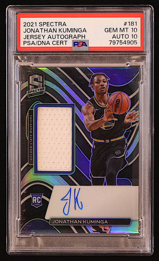 Jonathan Kuminga 2021-22 Panini Spectra #181 JSY AU RC #034/149 (PSA 10 | Auto Grade 10) - Rookie Card | Serially Numbered #034 / 149