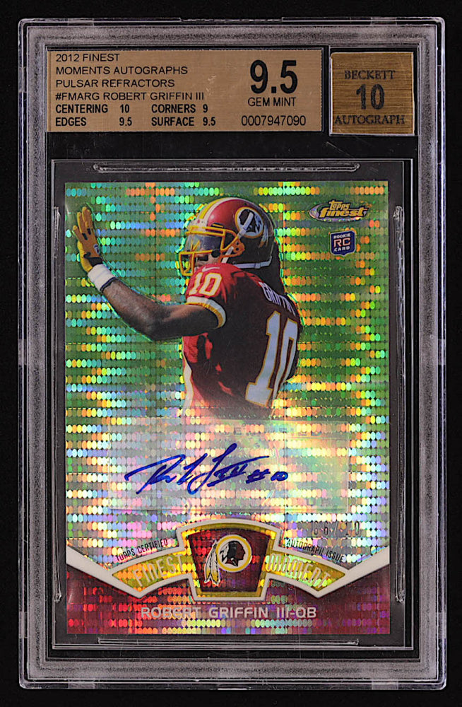 Robert Griffin III 2012 Finest Moments Autographs Pulsar Refractors #FMARG #06/10 RC (BGS 9.5 | Auto 10) - Rookie Card | Serially Numbered #06 / 10