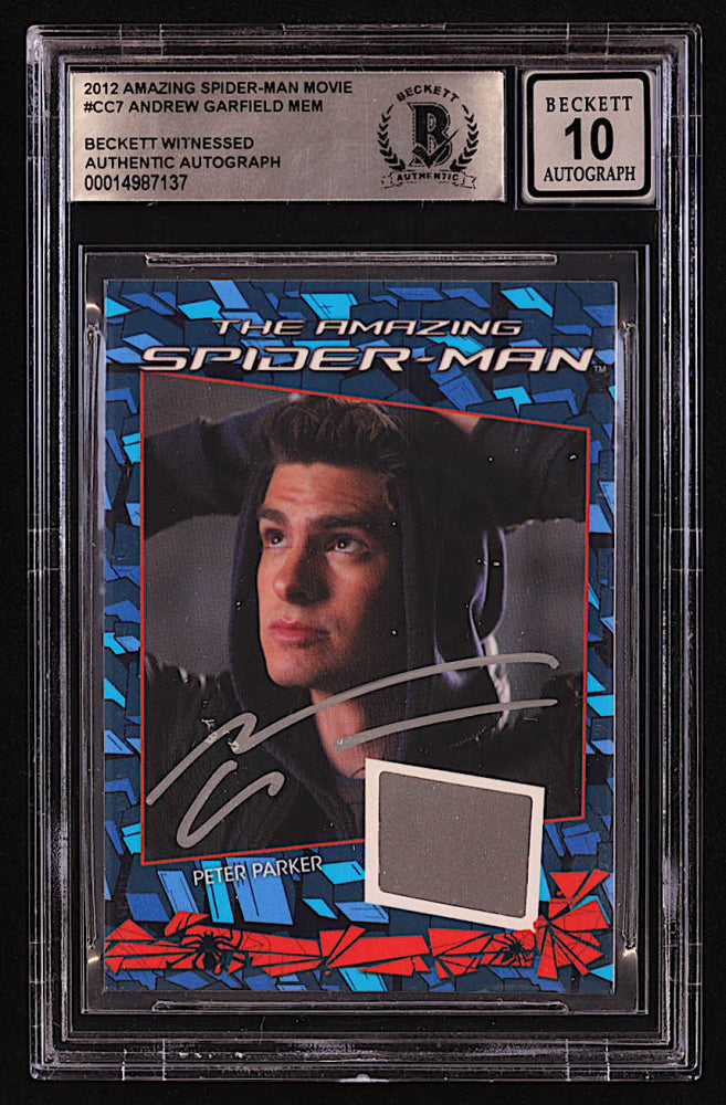 Andrew Garfield Signed Peter Parker 2012 Rittenhouse Amazing Spider-Man Movie #CC7 / MEM (BGS | Autograph Graded BGS 10) - Beckett Witnessed