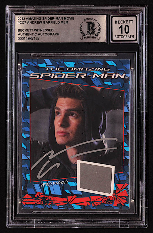 Andrew Garfield Signed Peter Parker 2012 Rittenhouse Amazing Spider-Man Movie #CC7 / MEM (BGS | Autograph Graded BGS 10) - Beckett Witnessed