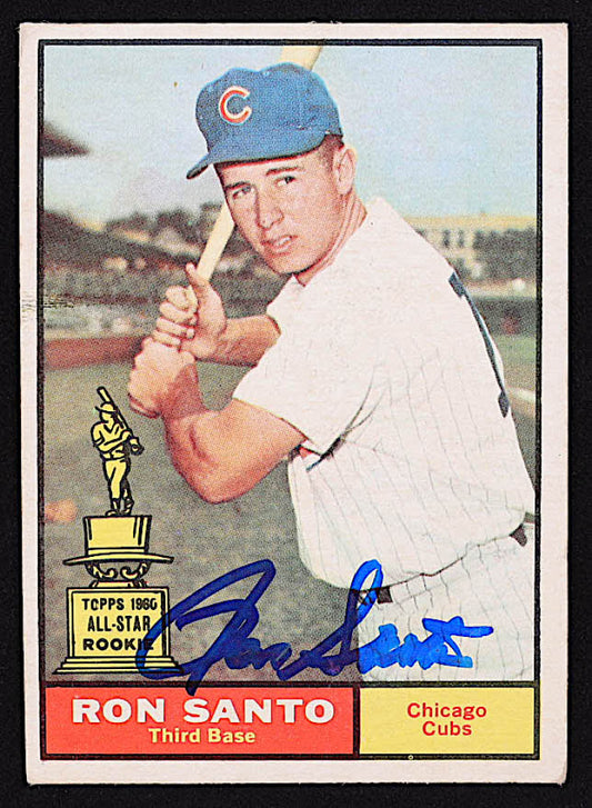 Ron Santo Signed 1961 Topps #35 RC (PSA) - Rookie Card