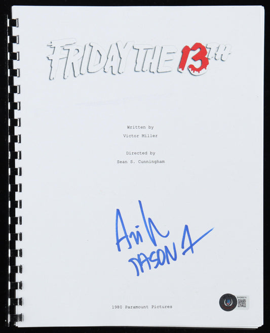 Ari Lehman Signed (Beckett) "Friday the 13th" Movie Script Inscribed "Jason 1"